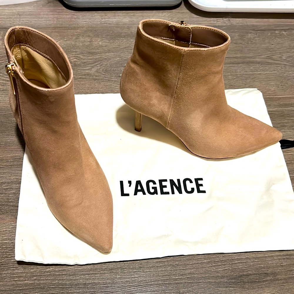 L’Agence Aimee stiletto suede booties size 36/6